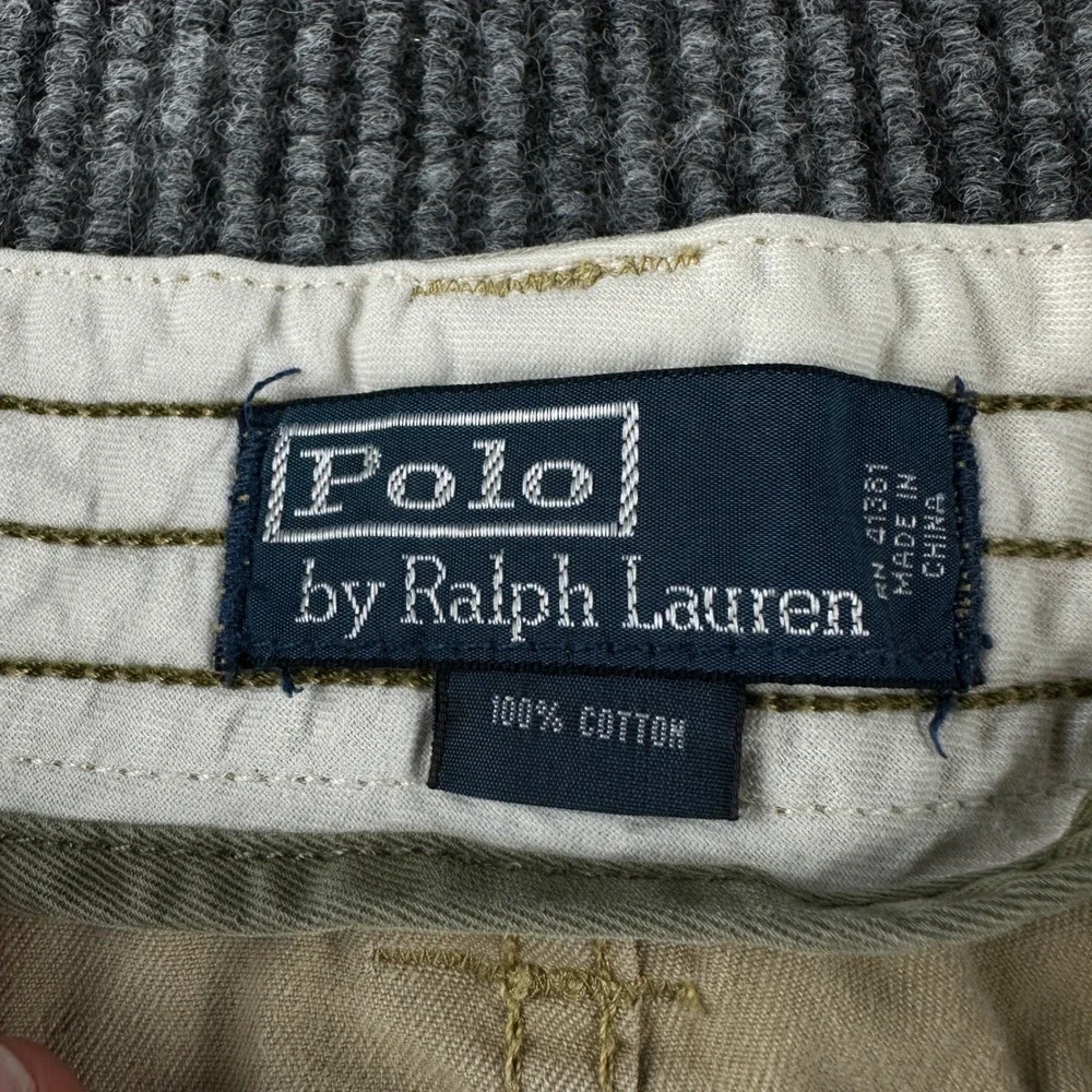 Polo Ralph Lauren Mens Classic Polo Chino Cargo Shorts Tan Khaki Cotton Size 38